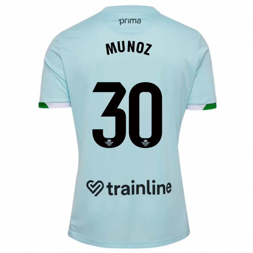 ילדים כדורגל בלנקה מוניוז #30 תכלת ירוק הרחק ג'רזי 2025/26