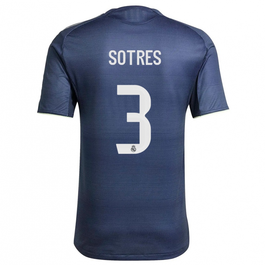 ילדים כדורגל Alfredo Sotres #3 כחול נייבי כסוף הרחק ג'רזי 2025/26