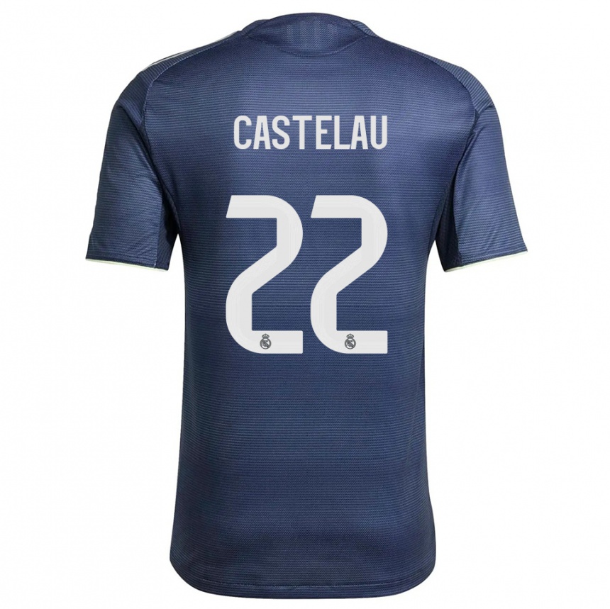 ילדים כדורגל Alber Castelau #22 כחול נייבי כסוף הרחק ג'רזי 2025/26