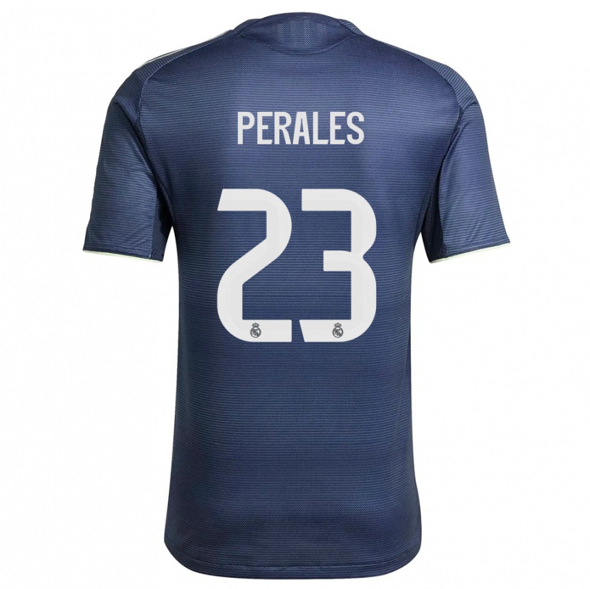ילדים כדורגל Miguel Perales #23 כחול נייבי כסוף הרחק ג'רזי 2025/26