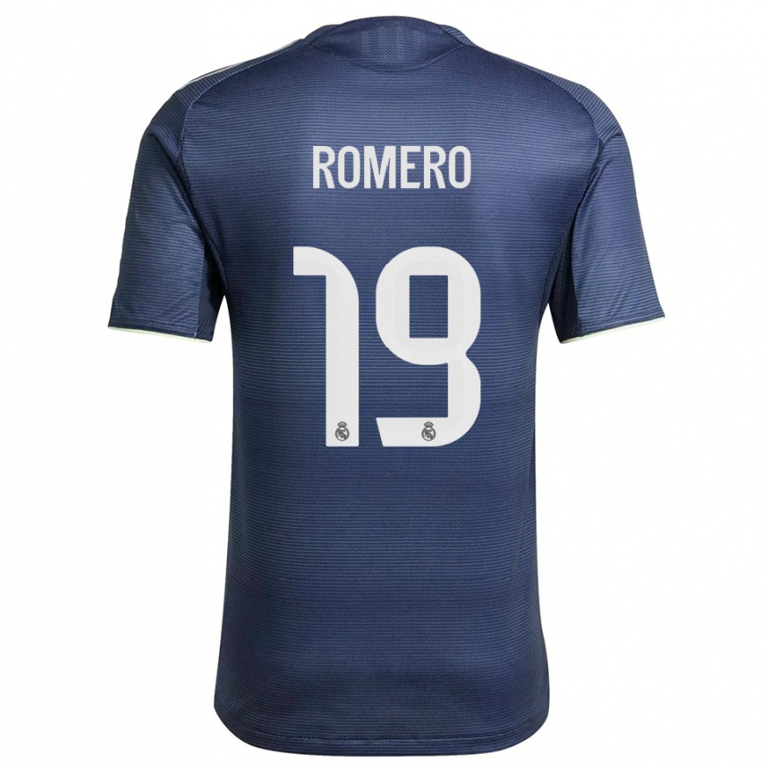 ילדים כדורגל Alfonso Romero #19 כחול נייבי כסוף הרחק ג'רזי 2025/26