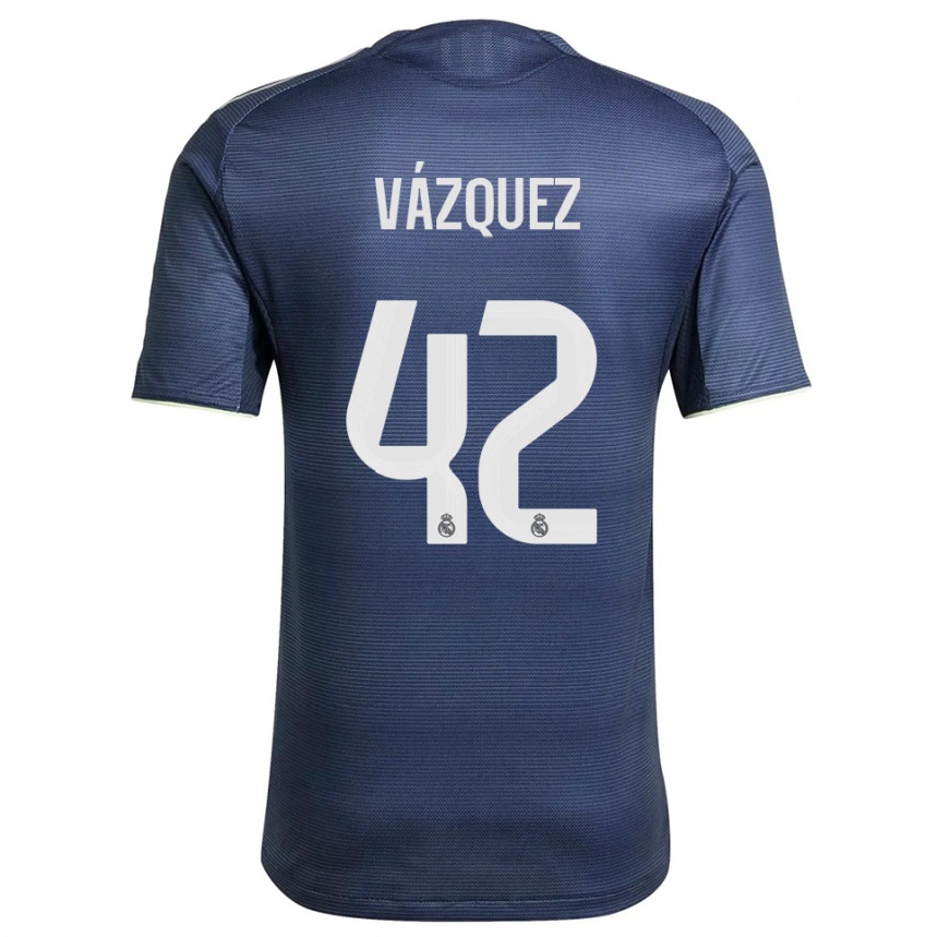 ילדים כדורגל Erik Vázquez #42 כחול נייבי כסוף הרחק ג'רזי 2025/26