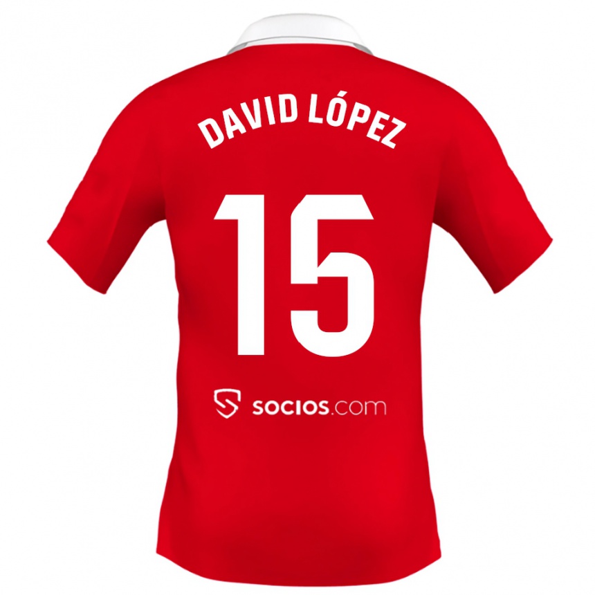 ילדים כדורגל דויד לופס #15 אדום לבן אפור הרחק ג'רזי 2025/26
