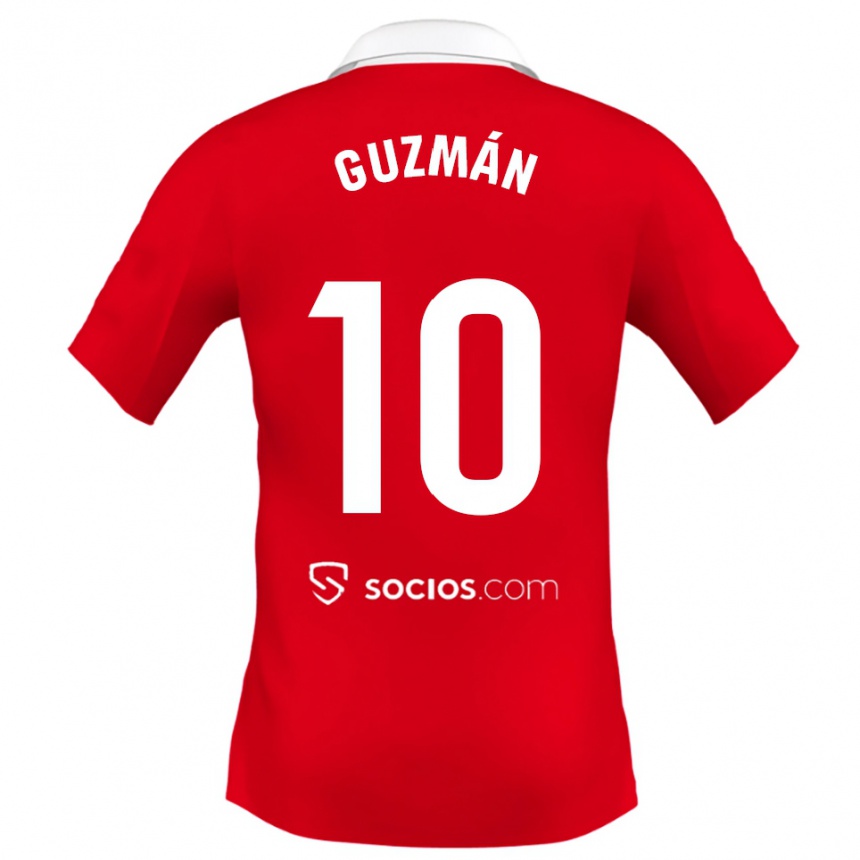 ילדים כדורגל Gonzalo Guzmán #10 אדום לבן אפור הרחק ג'רזי 2025/26