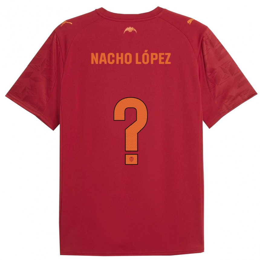 ילדים כדורגל Nacho López #0 אדום כתום הרחק ג'רזי 2025/26