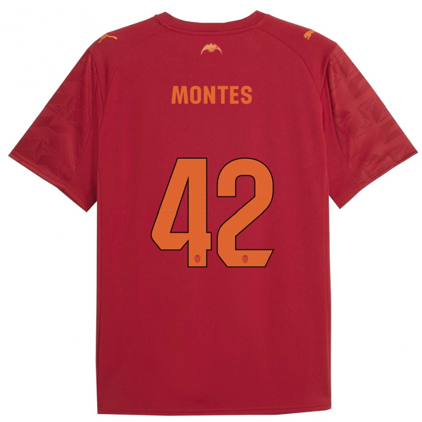 ילדים כדורגל Jan Montes #42 אדום כתום הרחק ג'רזי 2025/26