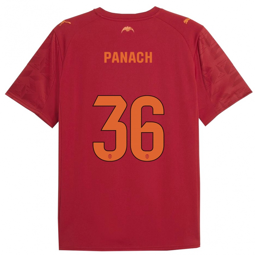 ילדים כדורגל Alejandro Panach #36 אדום כתום הרחק ג'רזי 2025/26