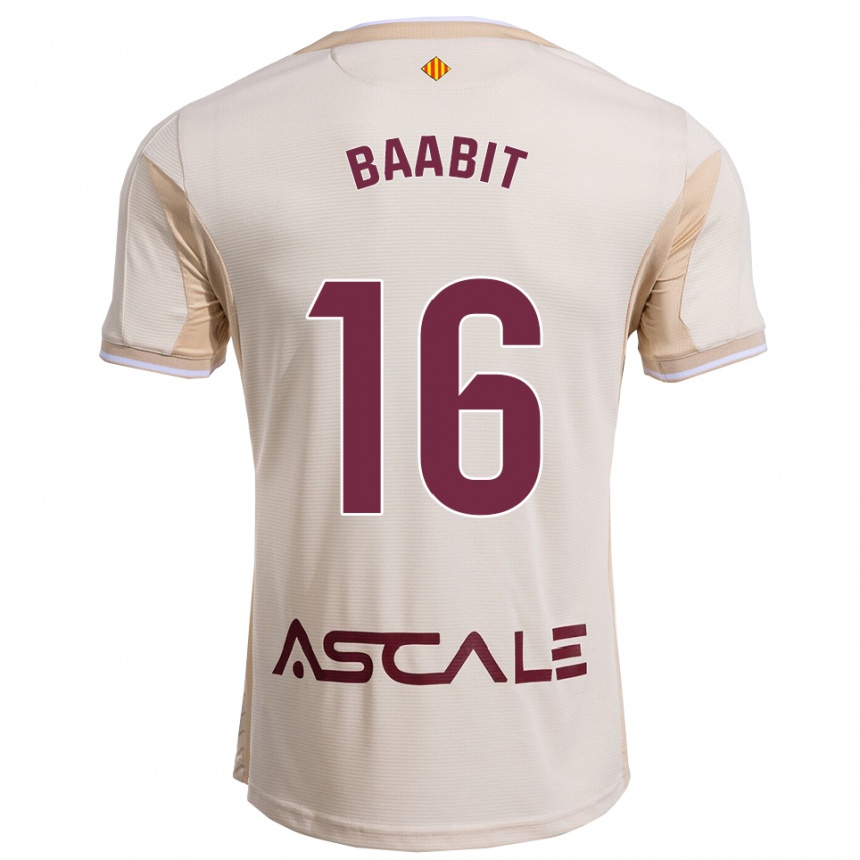 ילדים כדורגל Adam Baabit #16 לבן שמנת בורדו הרחק ג'רזי 2025/26