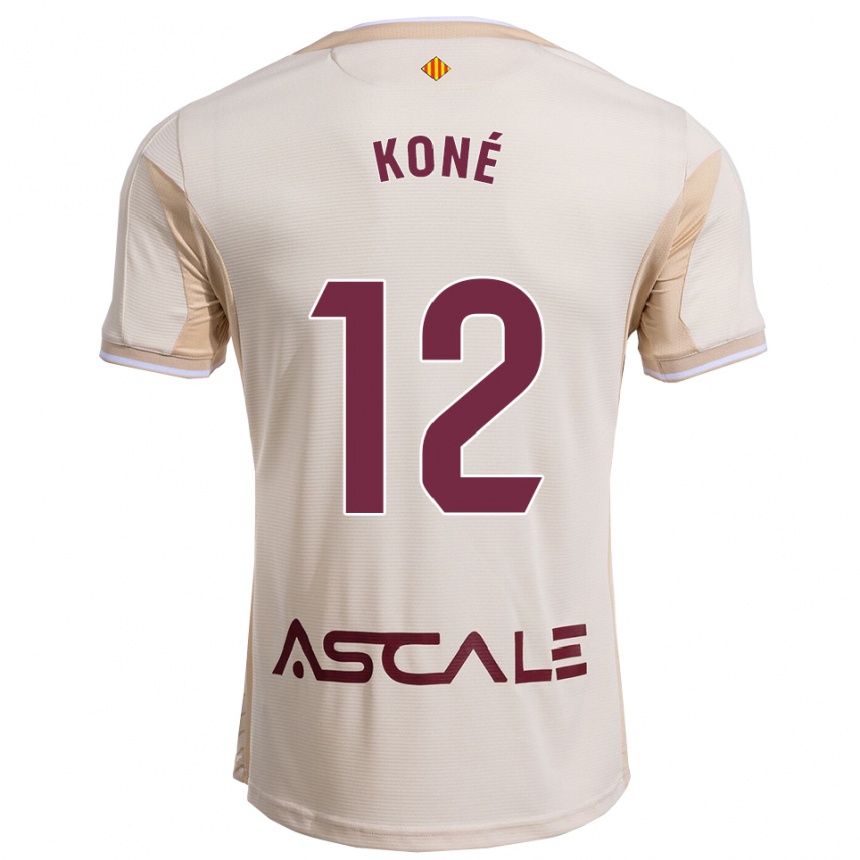 ילדים כדורגל Ayouba Koné #12 לבן שמנת בורדו הרחק ג'רזי 2025/26