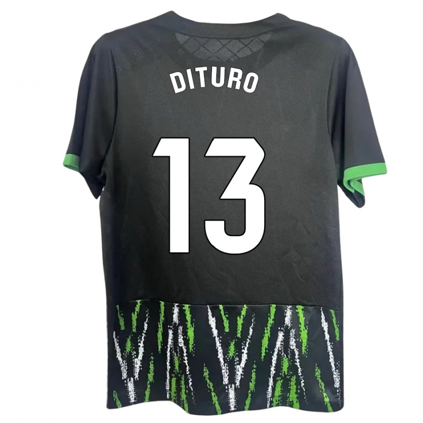 ילדים כדורגל מתיאס דיטורו #13 שחור ירוק הרחק ג'רזי 2025/26