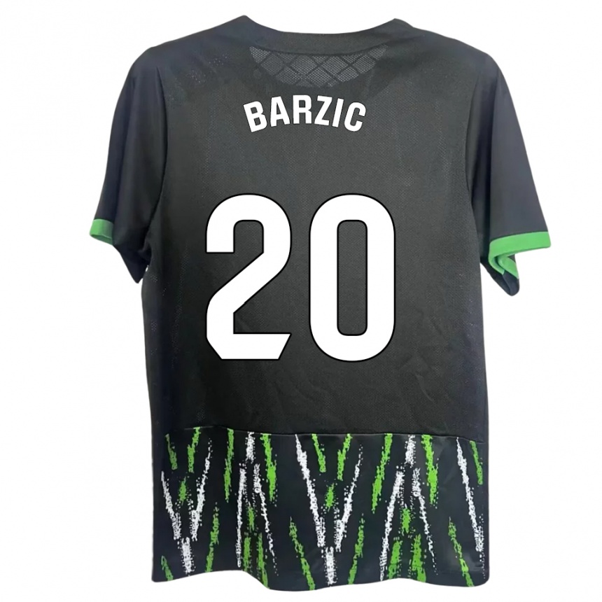 ילדים כדורגל Matia Barzic #20 שחור ירוק הרחק ג'רזי 2025/26