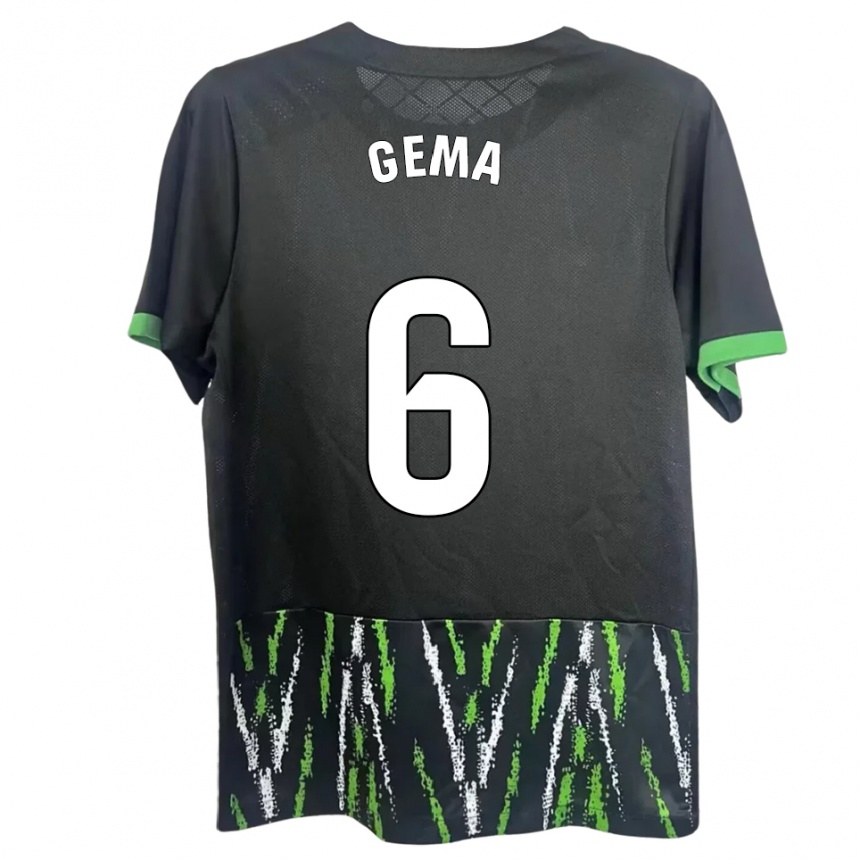 ילדים כדורגל Gema Climent #6 שחור ירוק הרחק ג'רזי 2025/26