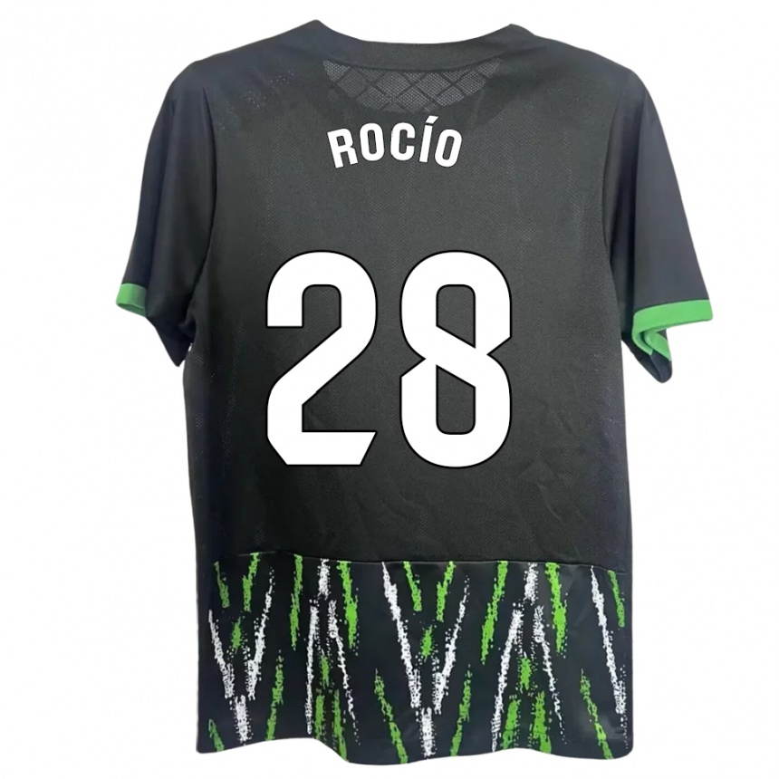 ילדים כדורגל Rocío Rodríguez Jiménez #28 שחור ירוק הרחק ג'רזי 2025/26