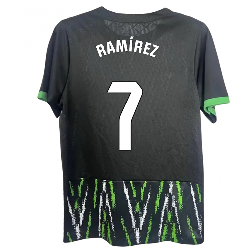 ילדים כדורגל Jalmar Ramírez #7 שחור ירוק הרחק ג'רזי 2025/26