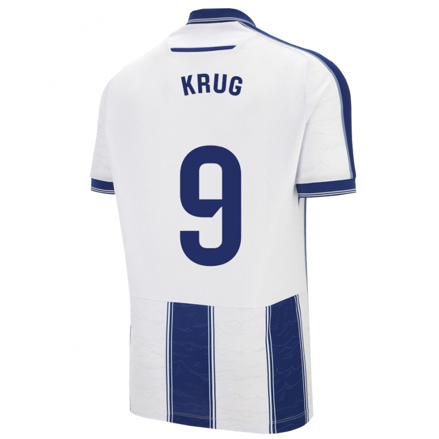 ילדים כדורגל פרדריק אדוארדו קרוג #9 כחול נייבי לבן הרחק ג'רזי 2025/26