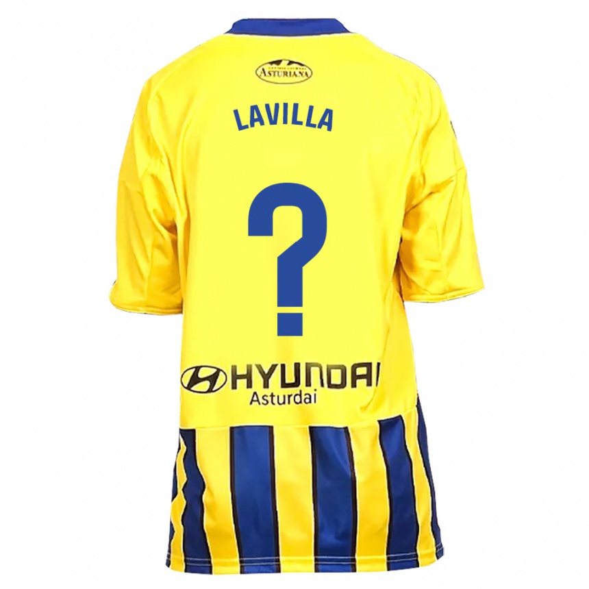 ילדים כדורגל Martín Lavilla #0 צהוב כחול הרחק ג'רזי 2025/26