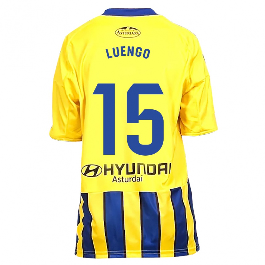ילדים כדורגל Oier Luengo #15 צהוב כחול הרחק ג'רזי 2025/26