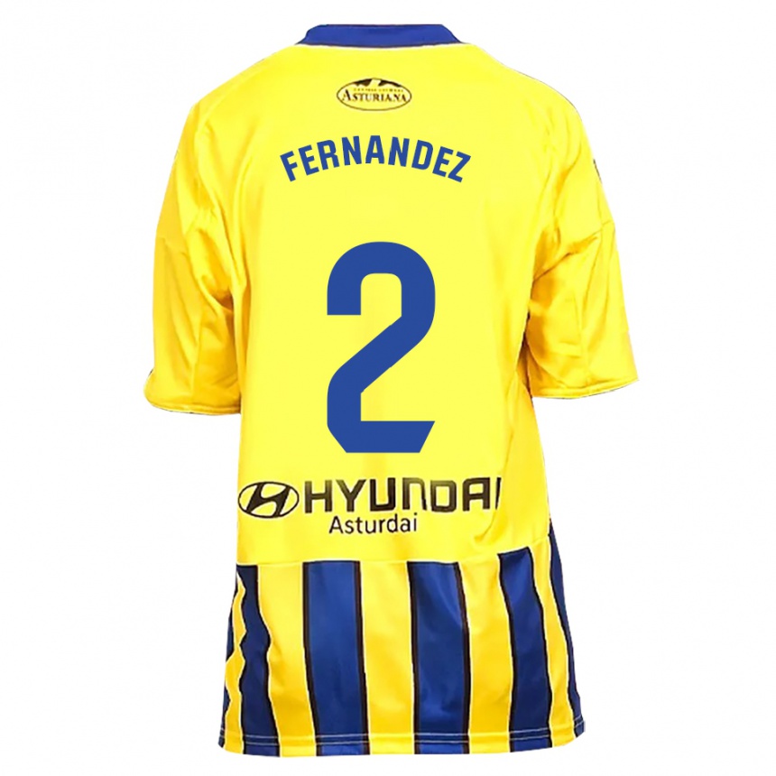 ילדים כדורגל Adrián Fernández #2 צהוב כחול הרחק ג'רזי 2025/26