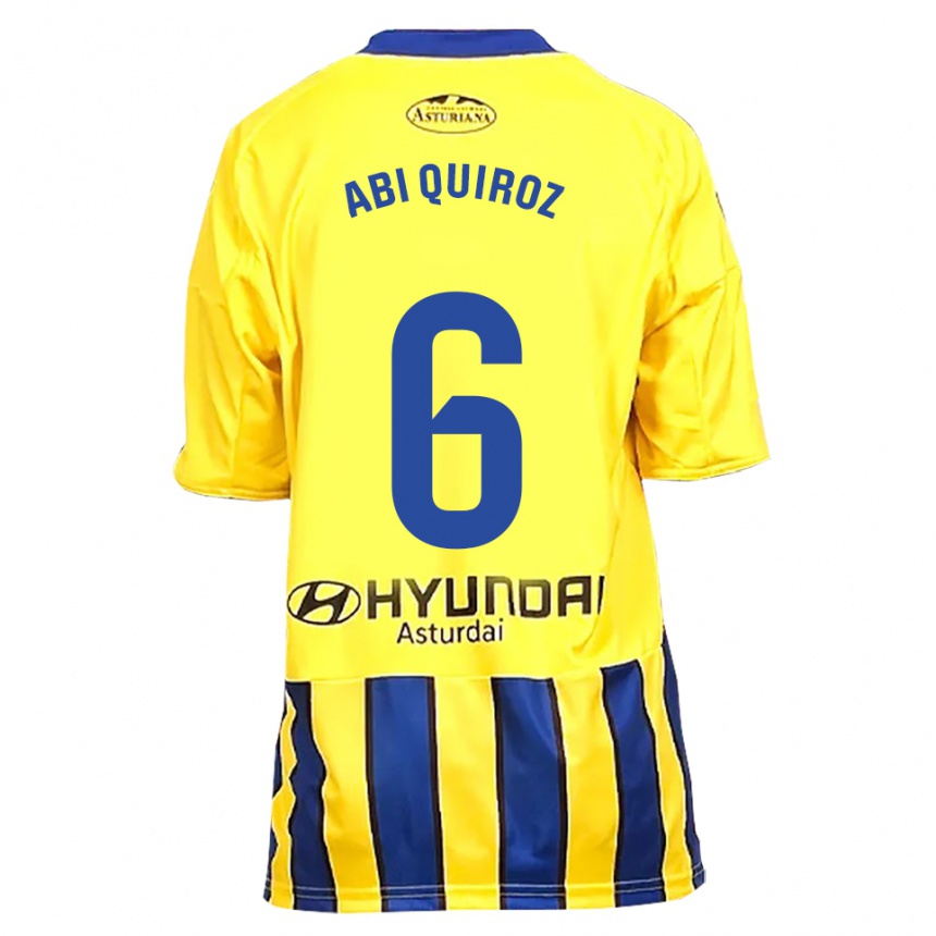 ילדים כדורגל Abi Quiroz #6 צהוב כחול הרחק ג'רזי 2025/26