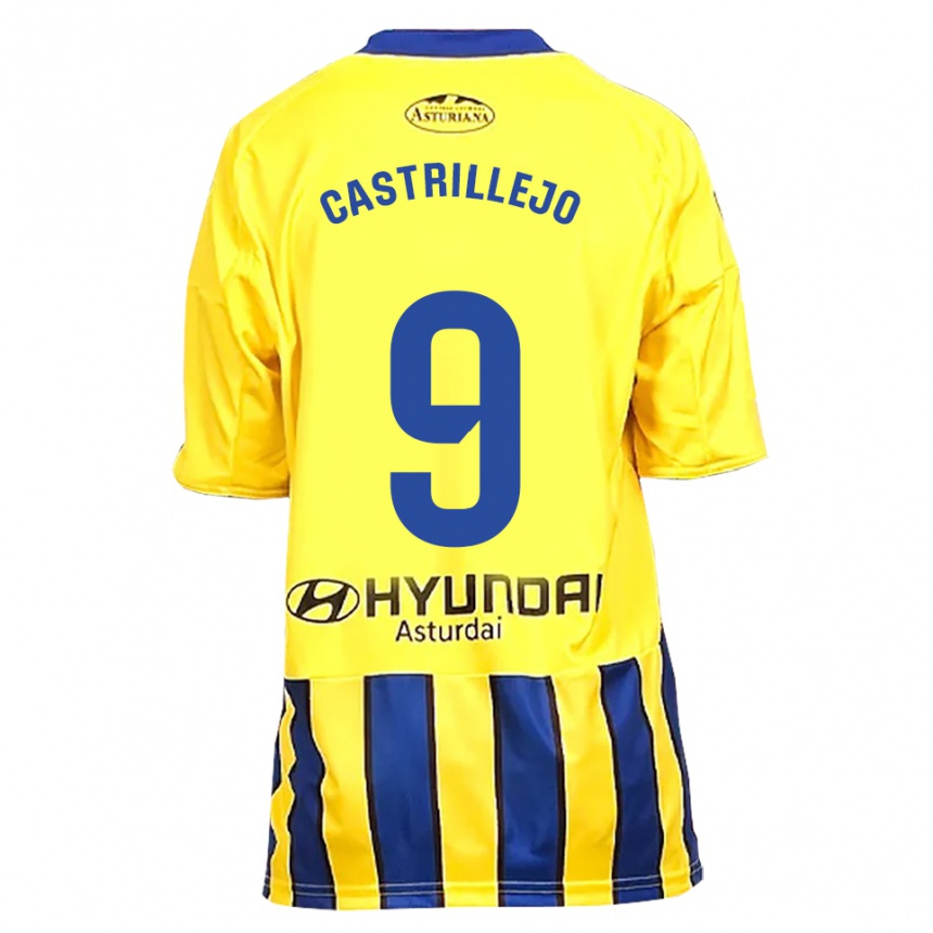 ילדים כדורגל Guillermo Castrillejo #9 צהוב כחול הרחק ג'רזי 2025/26