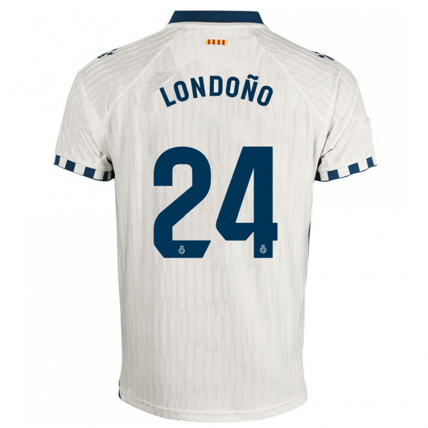 ילדים כדורגל Miguel Londoño #24 לבן כחול הרחק ג'רזי 2025/26