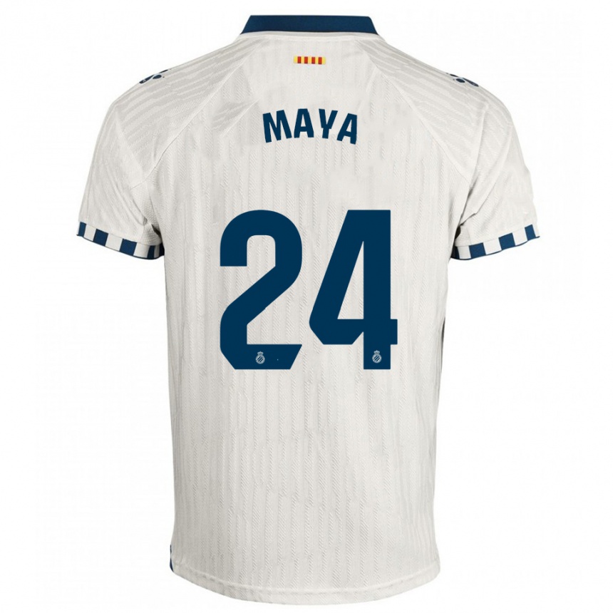 ילדים כדורגל Rubén Maya #24 לבן כחול הרחק ג'רזי 2025/26