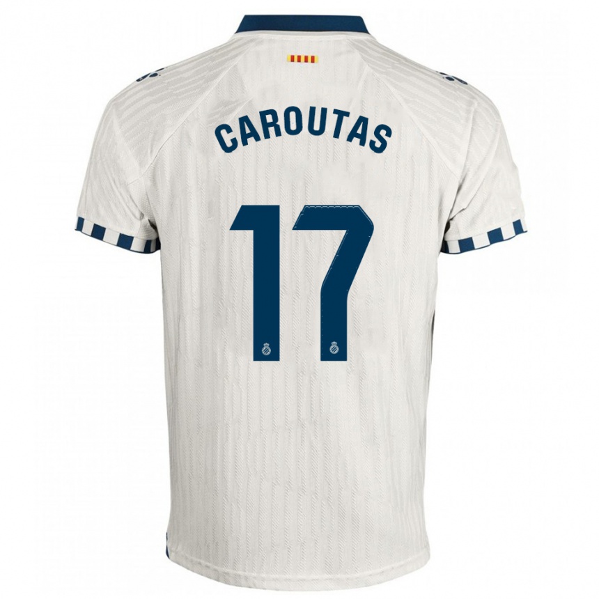 ילדים כדורגל Tim Caroutas #17 לבן כחול הרחק ג'רזי 2025/26
