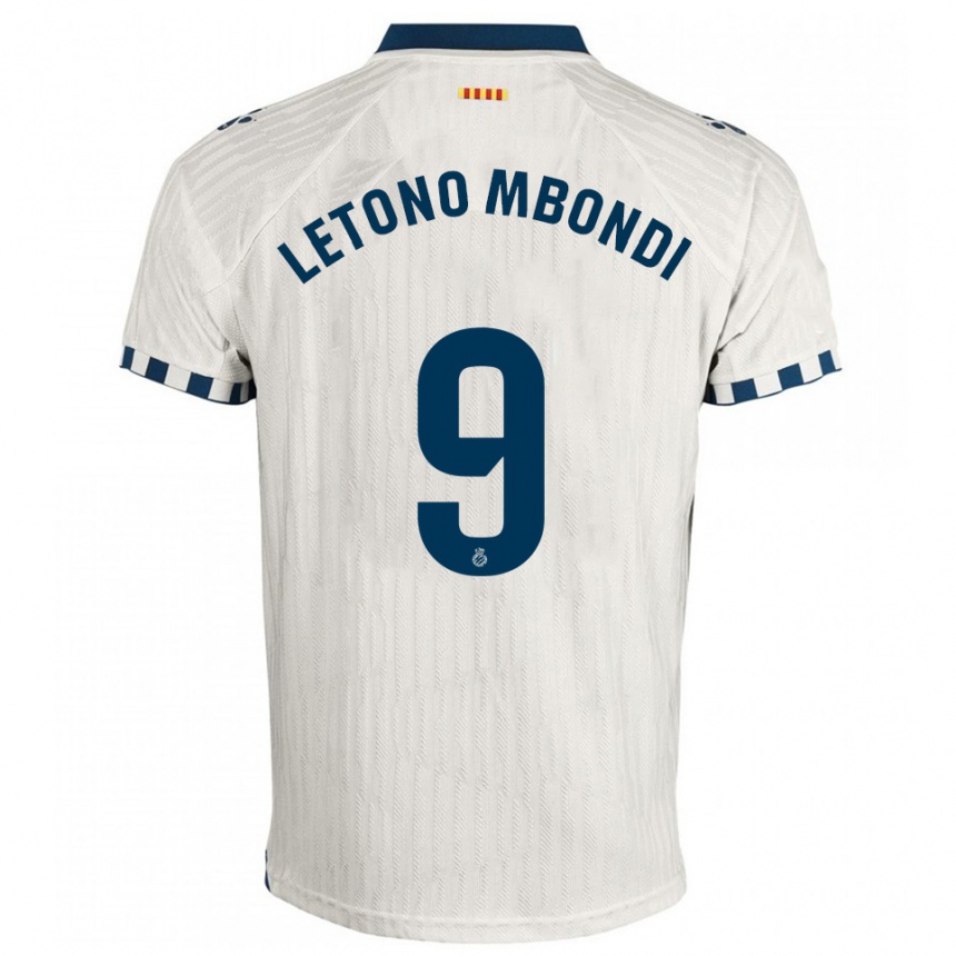 ילדים כדורגל Christ-Emmanuel Letono Mbondi #9 לבן כחול הרחק ג'רזי 2025/26