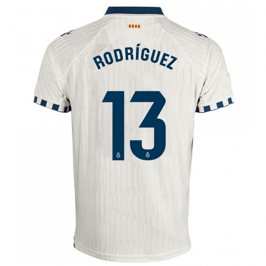 ילדים כדורגל Joel Rodríguez #13 לבן כחול הרחק ג'רזי 2025/26