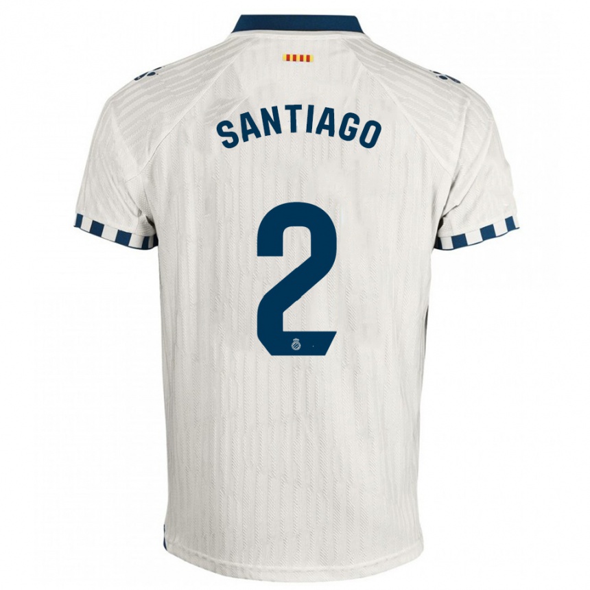 ילדים כדורגל David Santiago #2 לבן כחול הרחק ג'רזי 2025/26