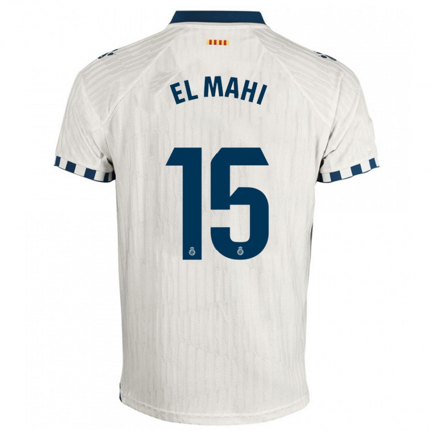 ילדים כדורגל Mohamed El Mahi #15 לבן כחול הרחק ג'רזי 2025/26