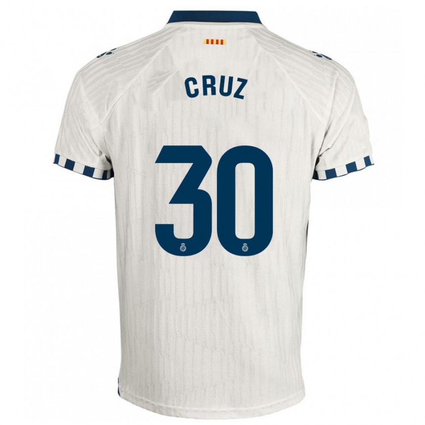 ילדים כדורגל Denis Cruz #30 לבן כחול הרחק ג'רזי 2025/26