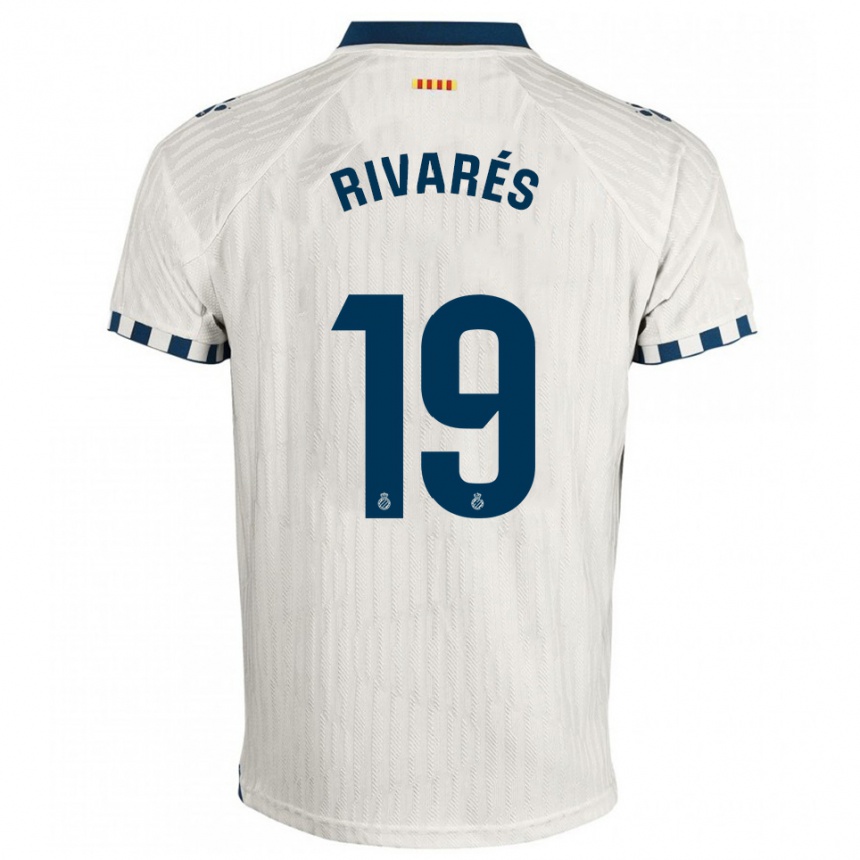 ילדים כדורגל Sergio Rivarés #19 לבן כחול הרחק ג'רזי 2025/26