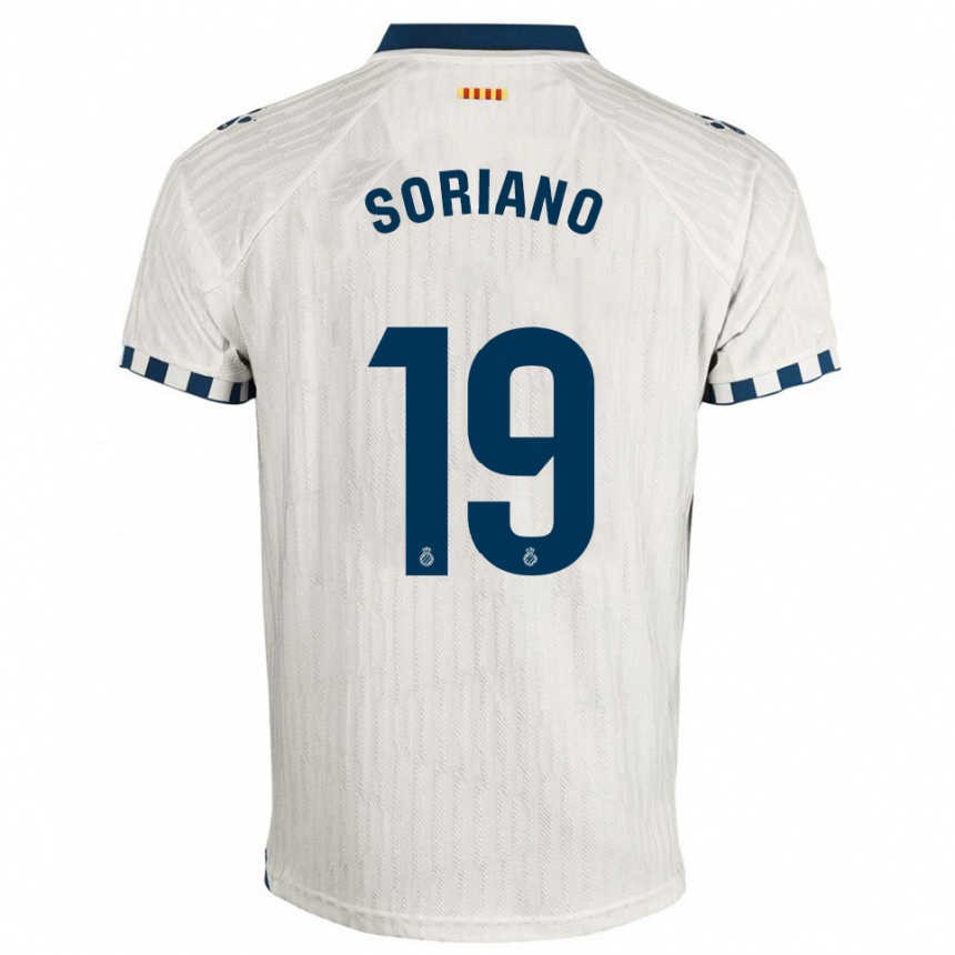 ילדים כדורגל Aarón Soriano #19 לבן כחול הרחק ג'רזי 2025/26