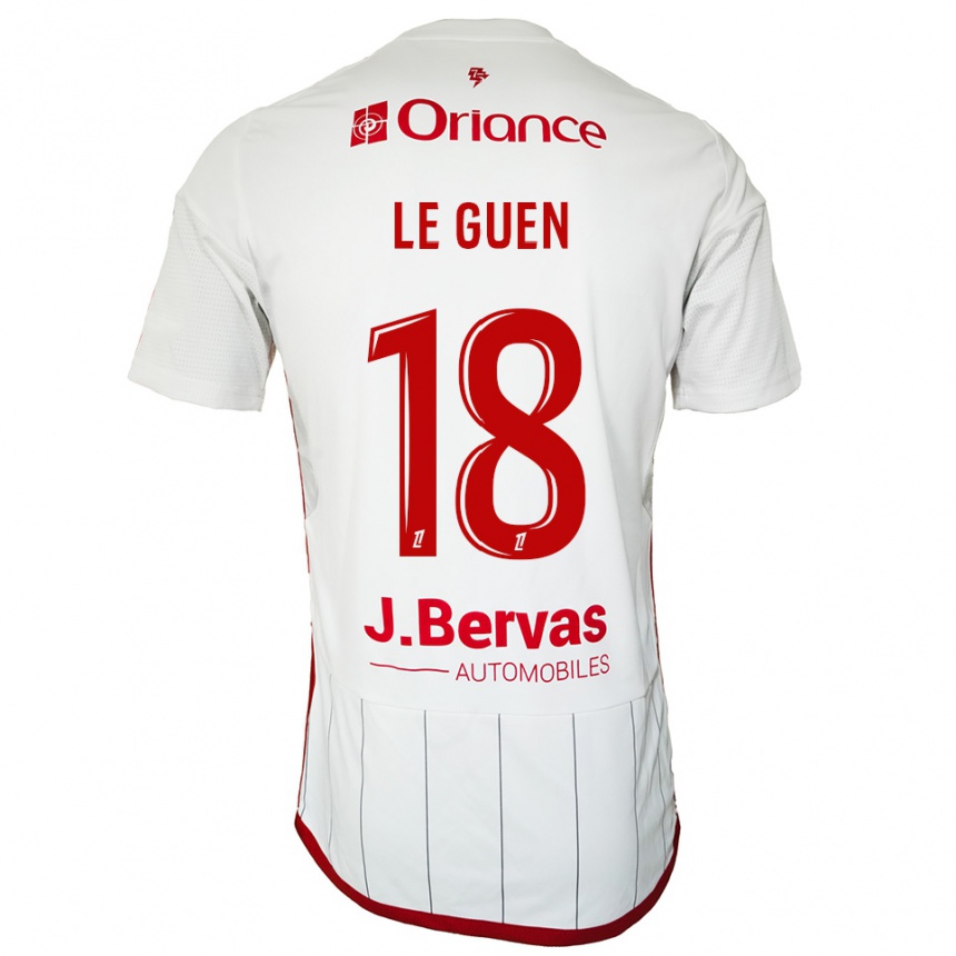 ילדים כדורגל Raphaël Le Guen #18 לבן אדום הרחק ג'רזי 2025/26