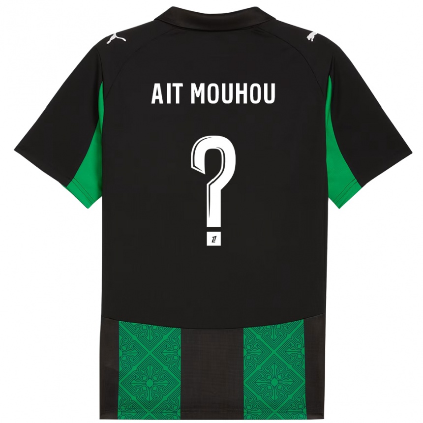 ילדים כדורגל Nassim Ait Mouhou #0 שחור ירוק הרחק ג'רזי 2025/26