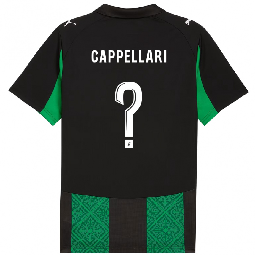 ילדים כדורגל Jihan Cappellari #0 שחור ירוק הרחק ג'רזי 2025/26