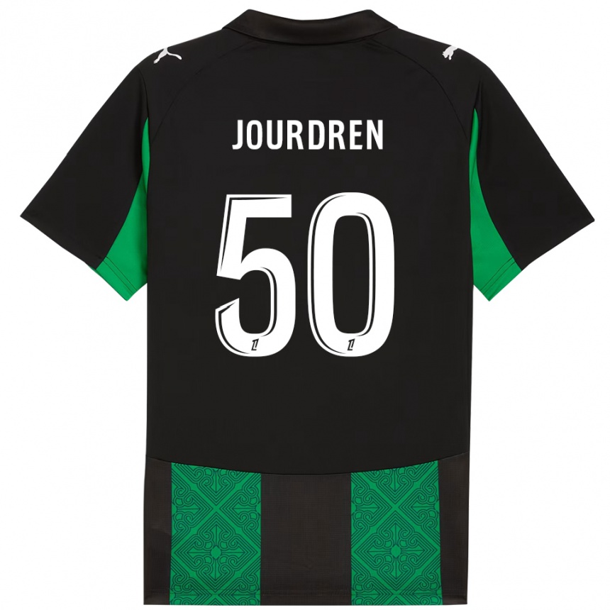ילדים כדורגל Ilan Jourdren #50 שחור ירוק הרחק ג'רזי 2025/26