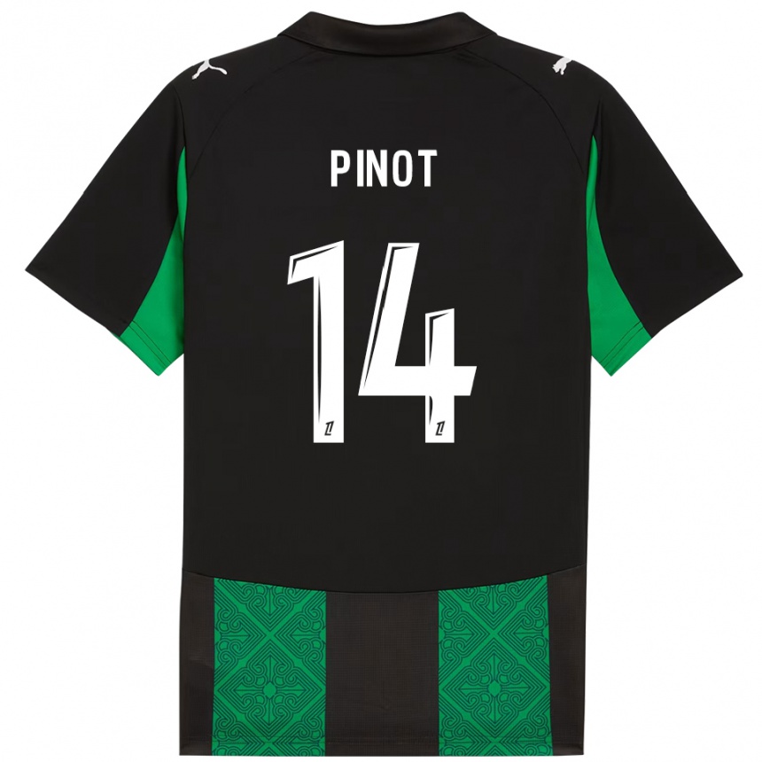 ילדים כדורגל Laurine Pinot #14 שחור ירוק הרחק ג'רזי 2025/26