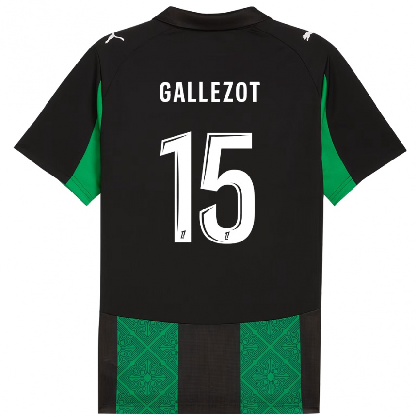 ילדים כדורגל Tim Gallezot #15 שחור ירוק הרחק ג'רזי 2025/26