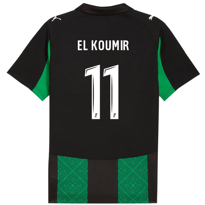 ילדים כדורגל Kaîna El Koumir #11 שחור ירוק הרחק ג'רזי 2025/26