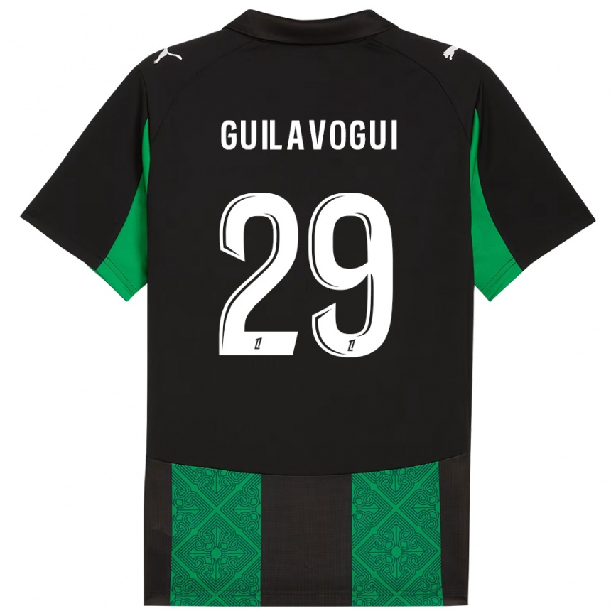 ילדים כדורגל מורגן גילאבוגי #29 שחור ירוק הרחק ג'רזי 2025/26