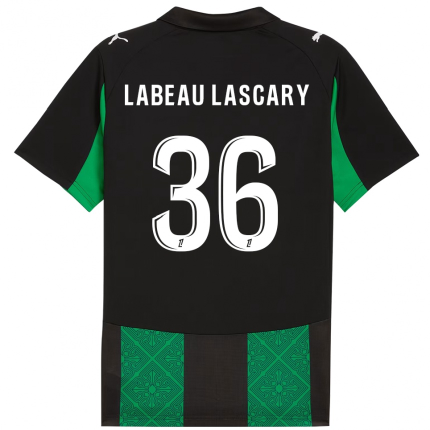 ילדים כדורגל Rémy Labeau Lascary #36 שחור ירוק הרחק ג'רזי 2025/26