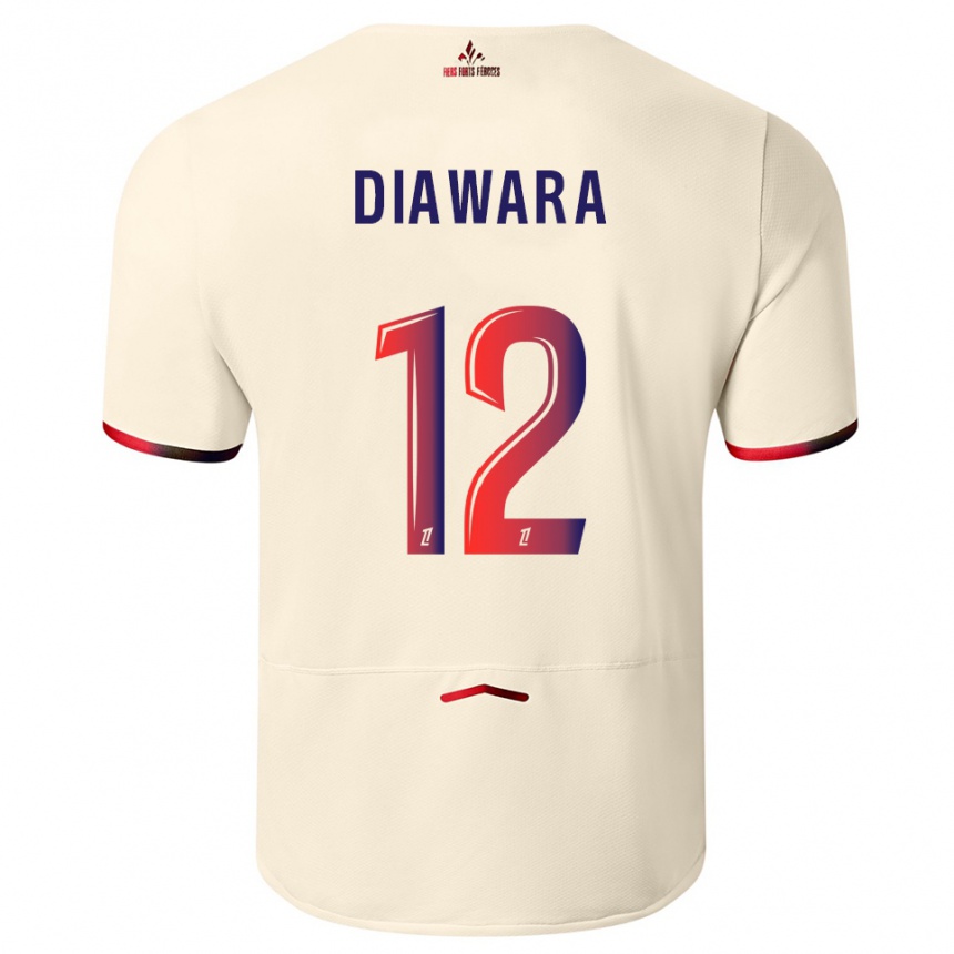 ילדים כדורגל Bakari Diawara #12 לבן שמנת אדום הרחק ג'רזי 2025/26
