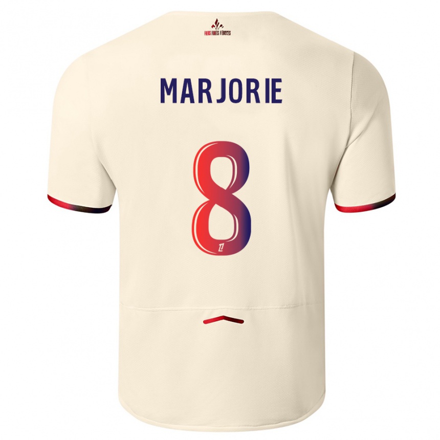 ילדים כדורגל Marjorie #8 לבן שמנת אדום הרחק ג'רזי 2025/26