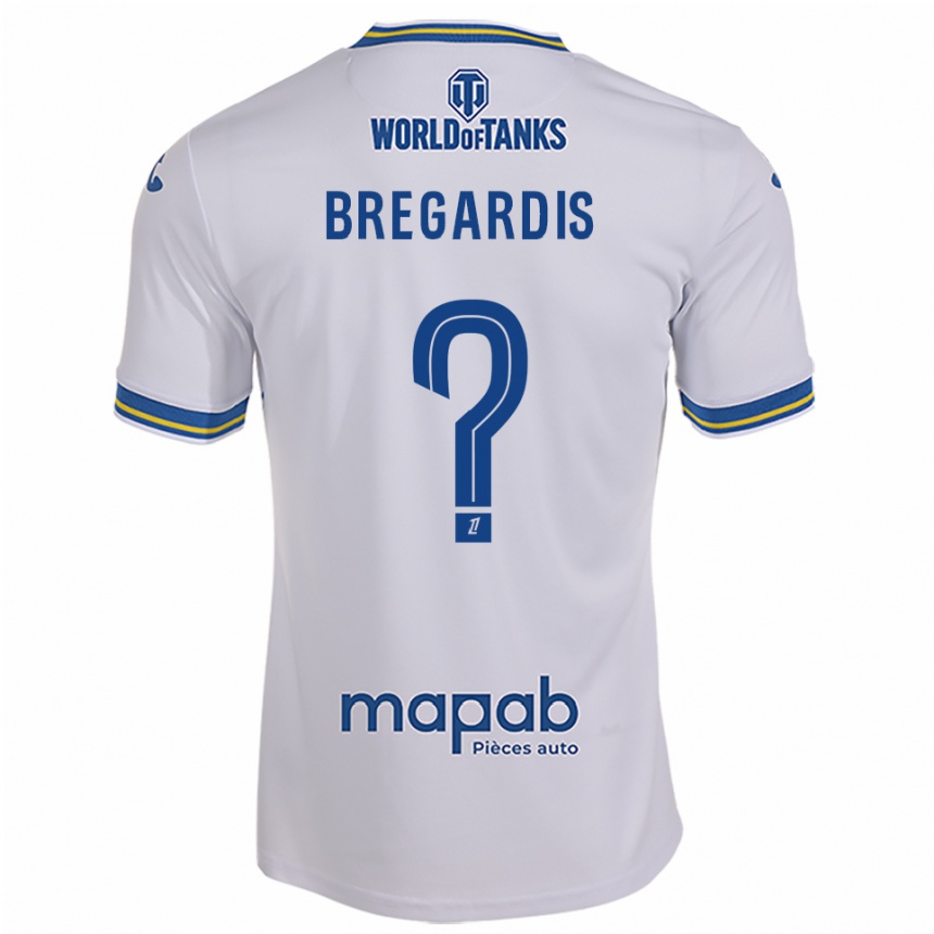 ילדים כדורגל Tom Bregardis #0 לבן תכלת הרחק ג'רזי 2025/26