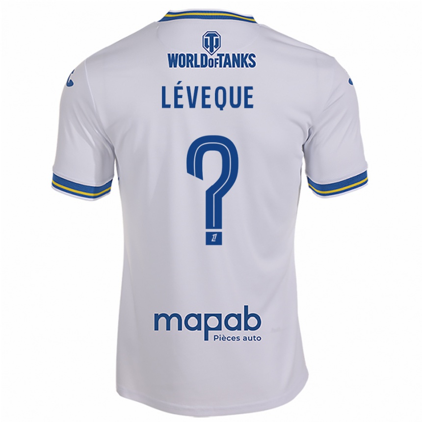 ילדים כדורגל Léonardo Lévêque #0 לבן תכלת הרחק ג'רזי 2025/26