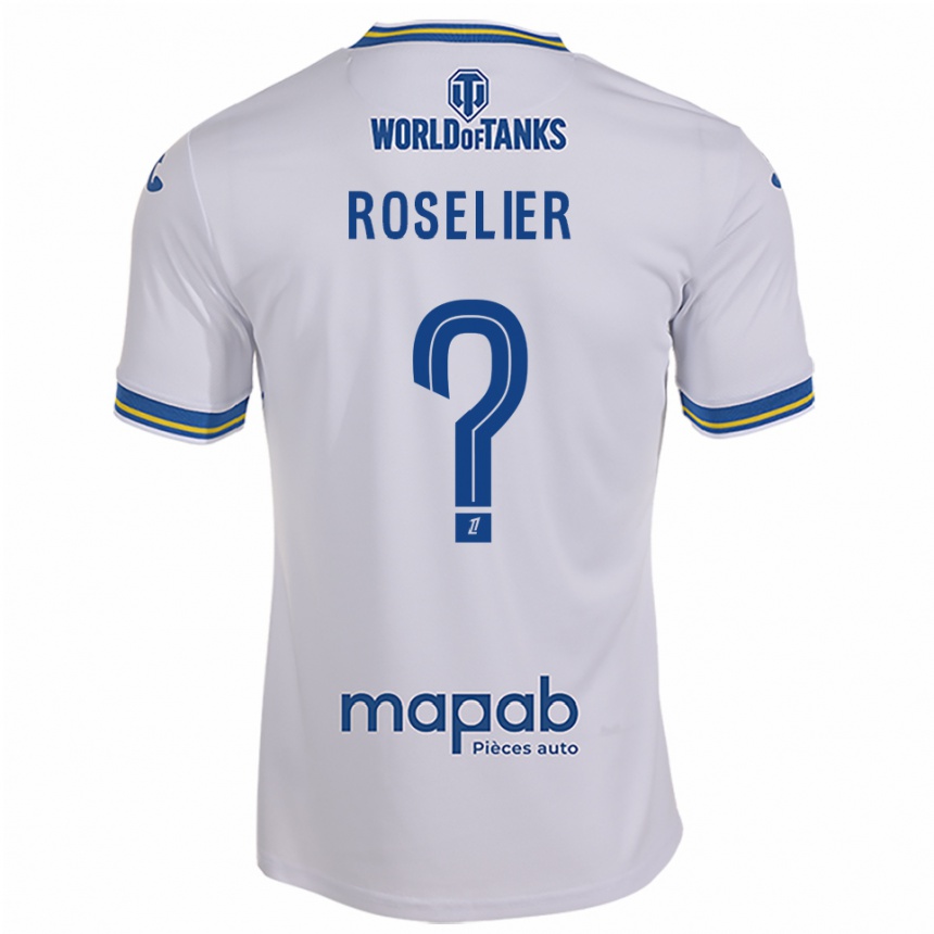 ילדים כדורגל Nathan Roselier #0 לבן תכלת הרחק ג'רזי 2025/26