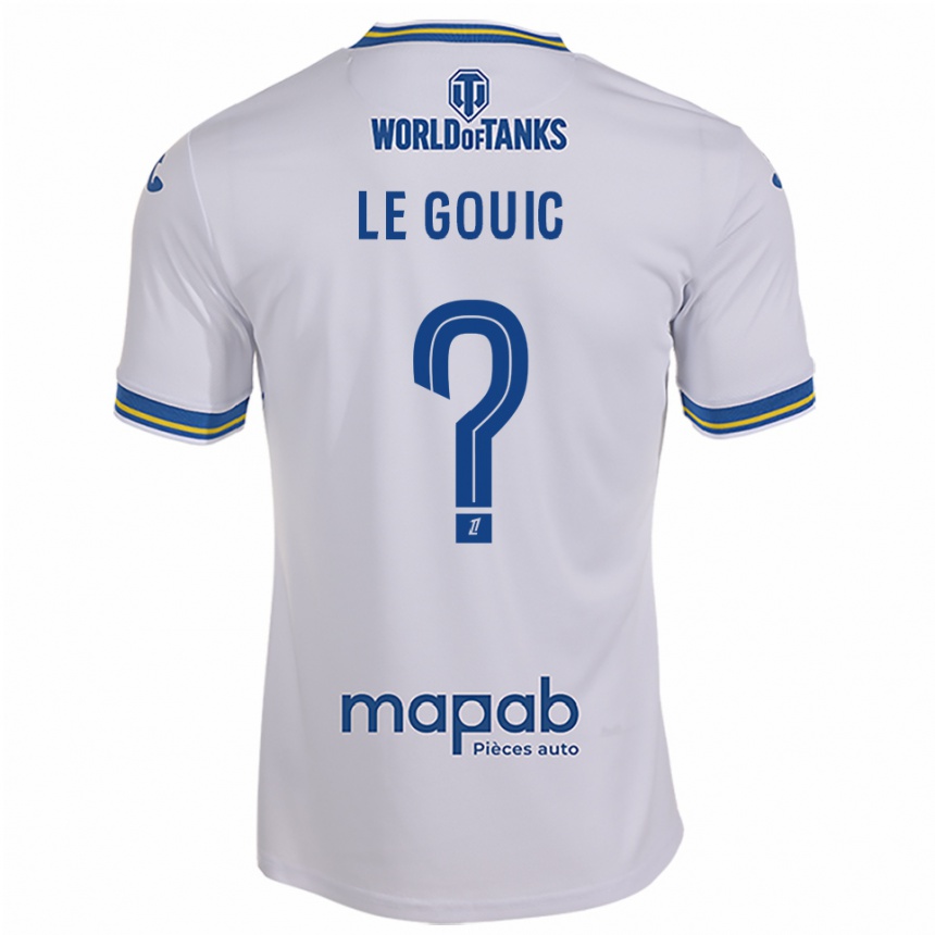 ילדים כדורגל Bryan Le Gouic #0 לבן תכלת הרחק ג'רזי 2025/26