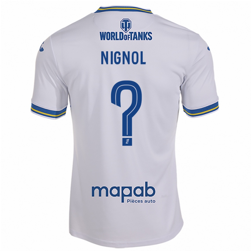 ילדים כדורגל Vincent Nignol #0 לבן תכלת הרחק ג'רזי 2025/26